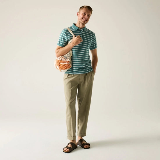 Regatta Tiver Polo Shirt - Arctic White Stripe