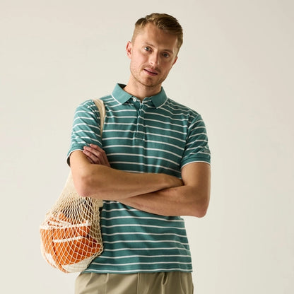 Regatta Tiver Polo Shirt - Arctic White Stripe