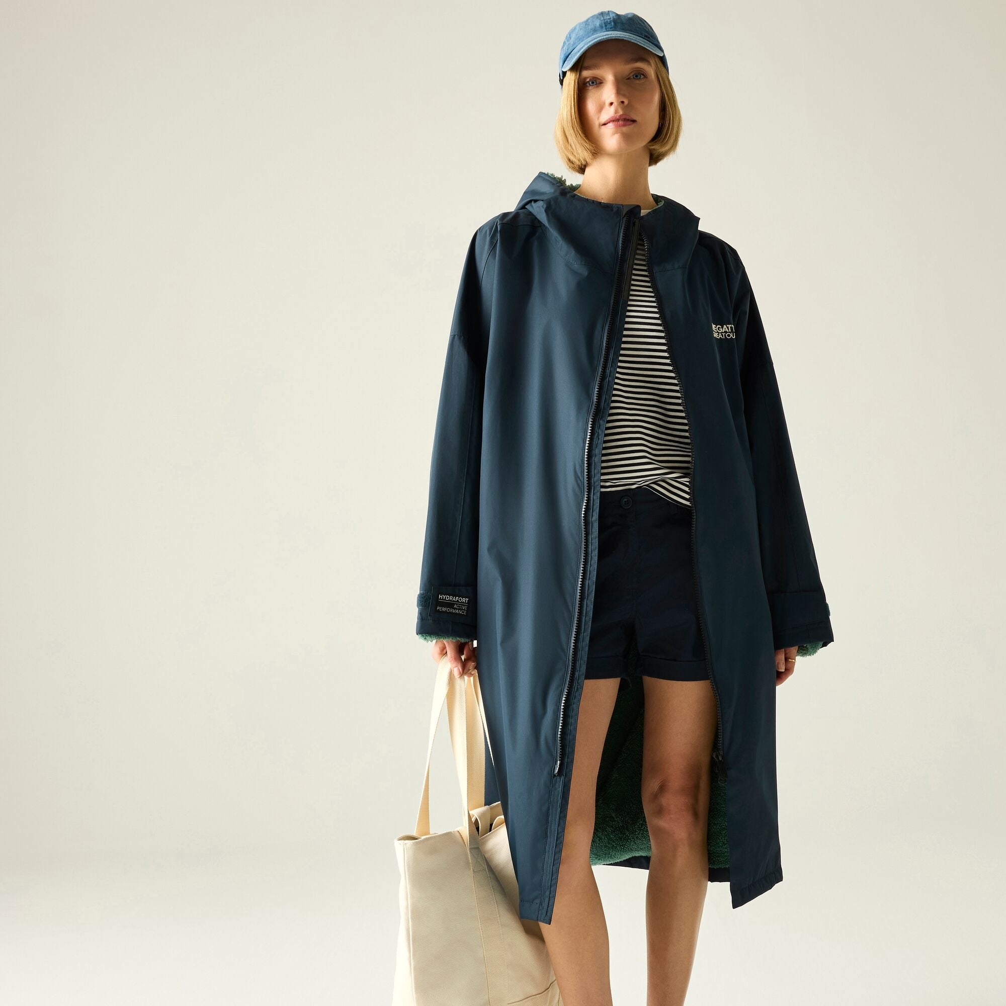 Regatta Adult Waterproof Robe - Navy &amp; Ivy Moss