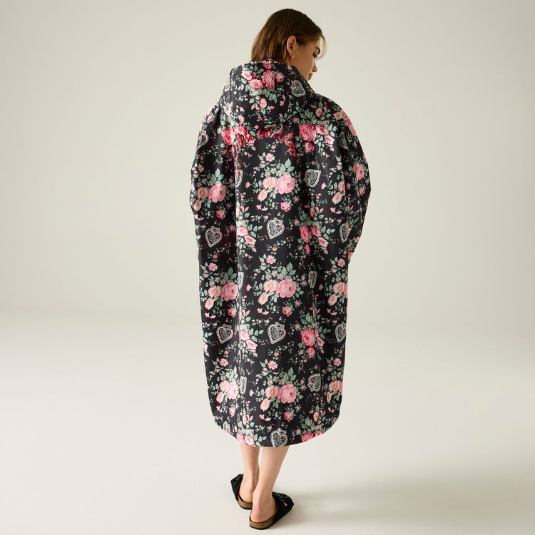 Regatta X Cath Kidston Adult Changing Robe - Black Hackney Rose