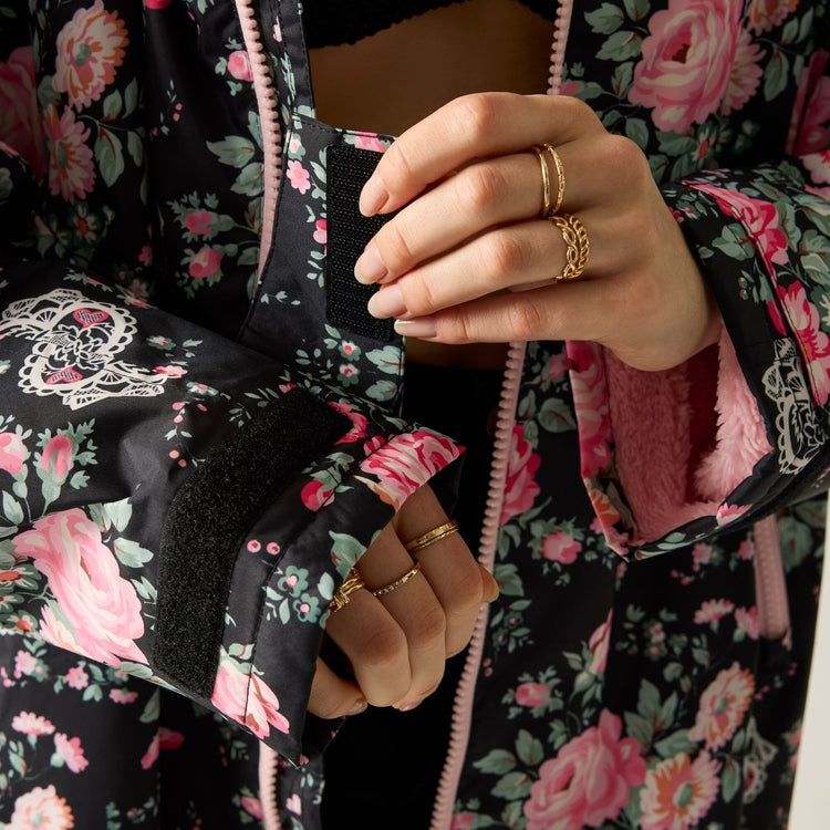 Regatta X Cath Kidston Adult Changing Robe - Black Hackney Rose