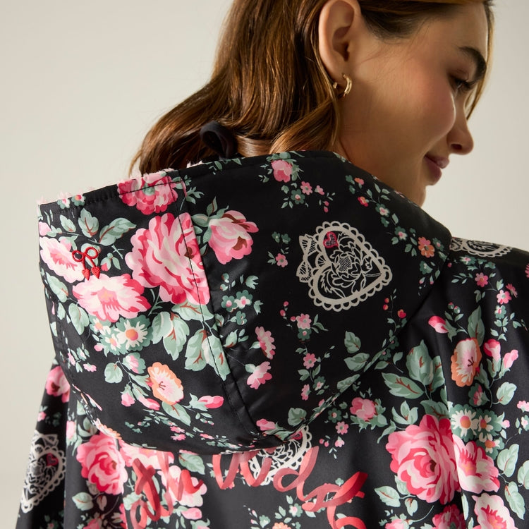 Regatta X Cath Kidston Adult Changing Robe - Black Hackney Rose