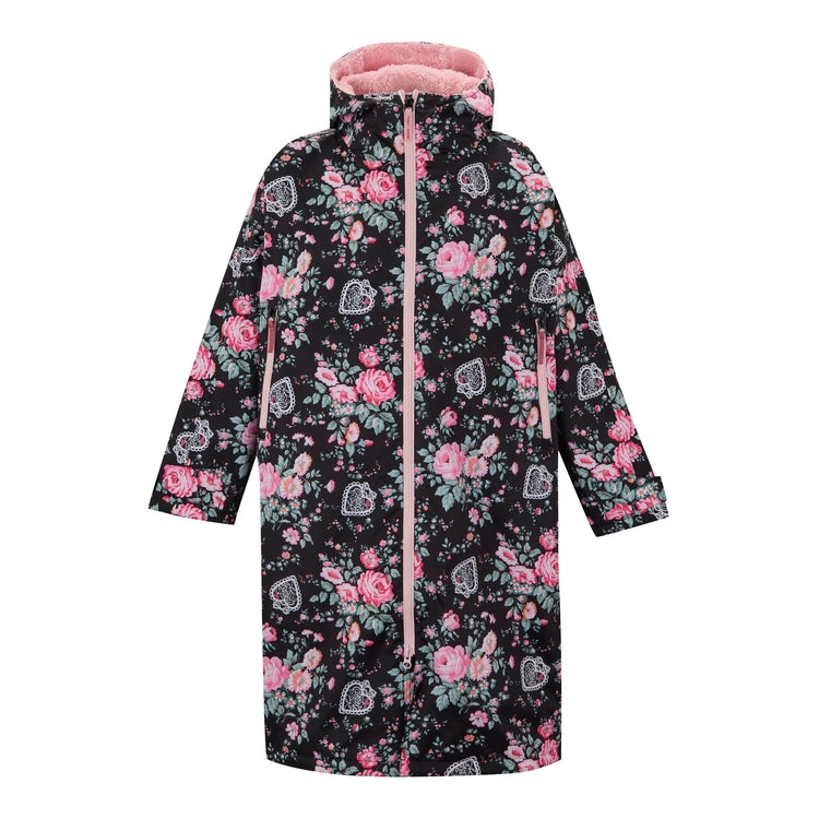 Regatta X Cath Kidston Adult Changing Robe - Black Hackney Rose