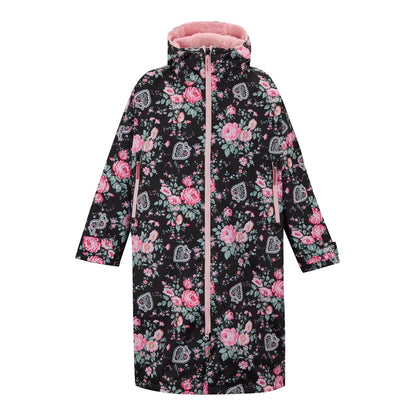Regatta X Cath Kidston Adult Changing Robe - Black Hackney Rose