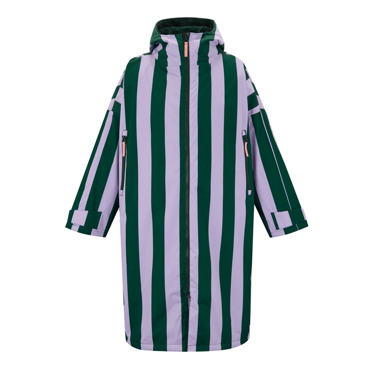 Regatta X Cath Kidston Adult Changing Robe - Lilac &amp; Green Candy Stripe