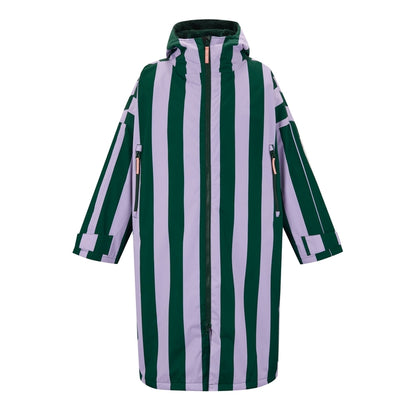 Regatta X Cath Kidston Adult Changing Robe - Lilac &amp; Green Candy Stripe