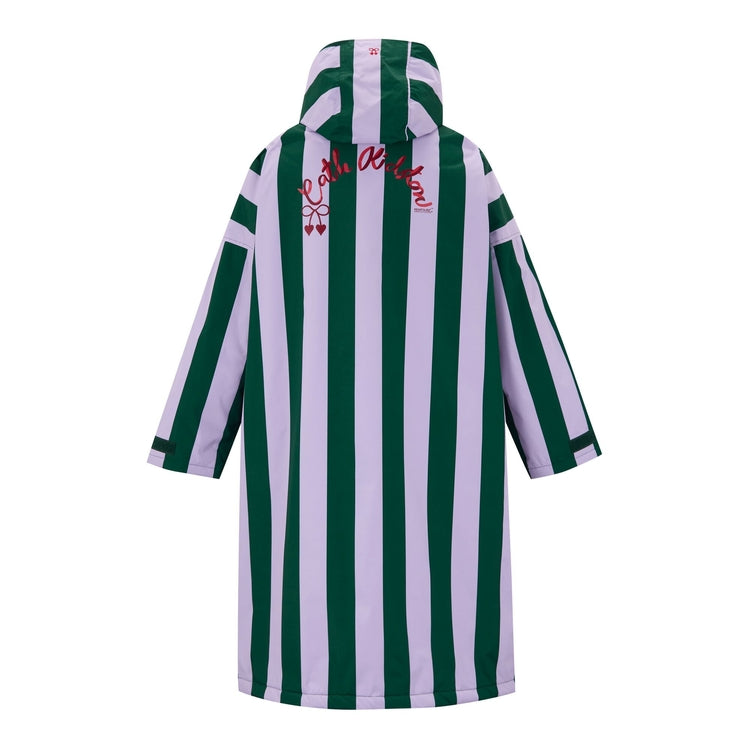 Regatta X Cath Kidston Adult Changing Robe - Lilac &amp; Green Candy Stripe