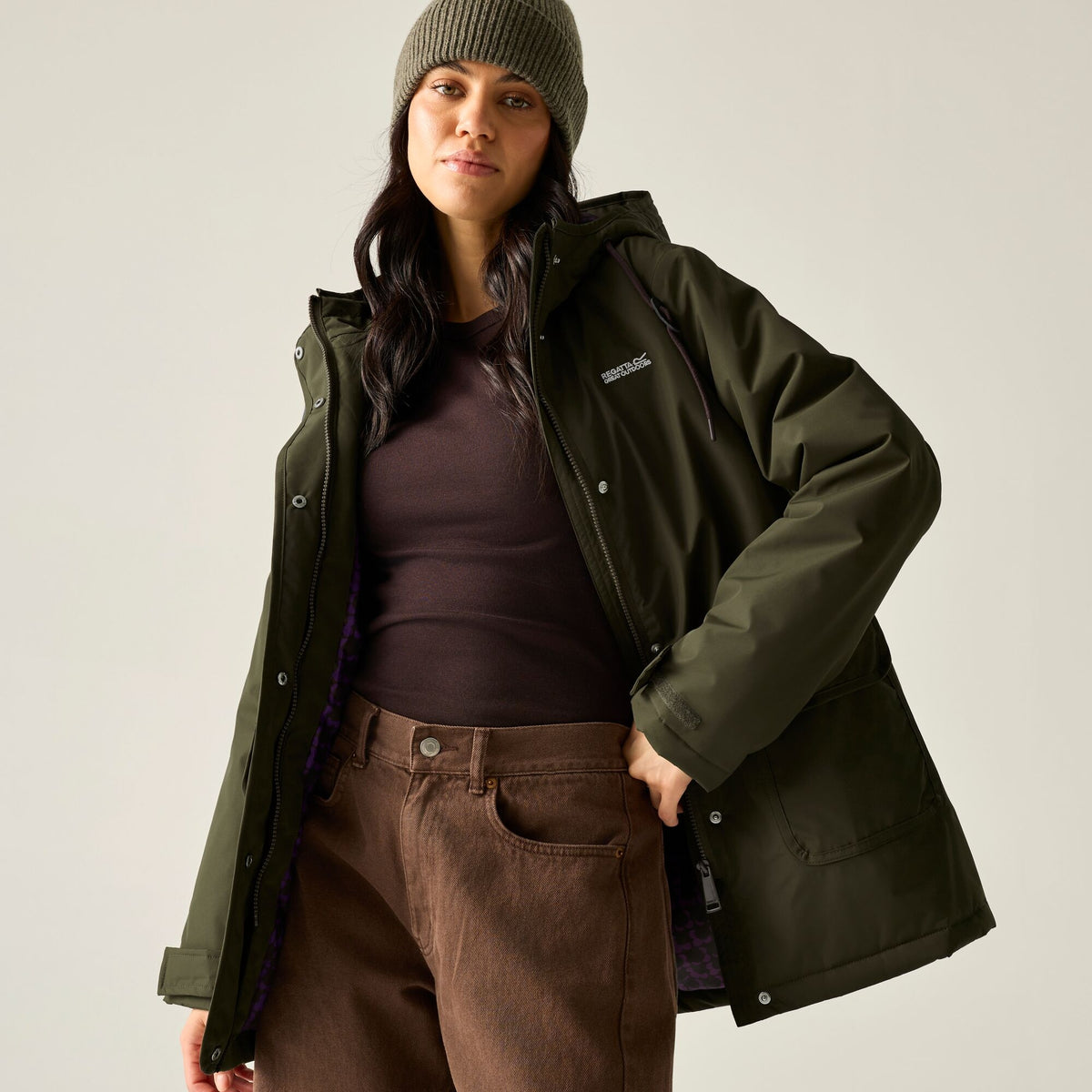 Regatta Orla Kiely Waterproof Insulated Jacket | Brown Shadow