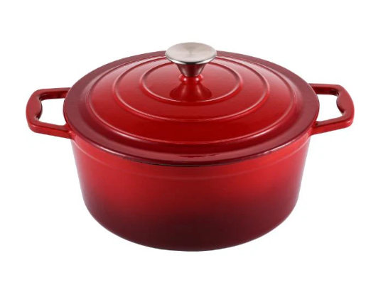 Steelex Red Round Cast Iron Casserole Dish 20cm