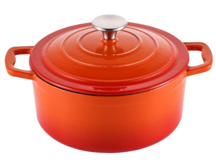 Steelex Orange Round Cast Iron Casserole Dish 25cm