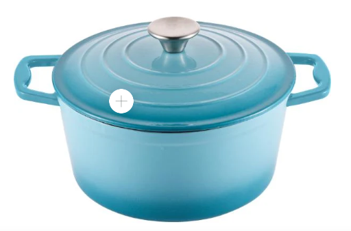 Steelex Teal Round Cast Iron Casserole Dish 25cm 4.7L