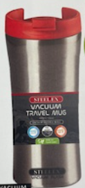 Steelex 470ml Stainless Steel Red Vacuum Travel Mug