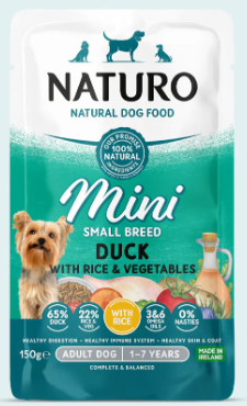 Adult Mini Dog Duck with Rice and Vegetables Pouches 150g