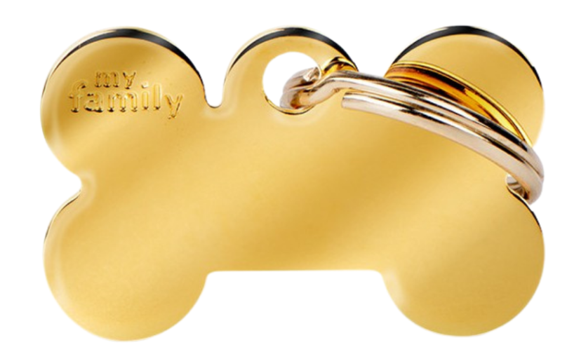 MyFamily Tags Small Bone Golden Brass