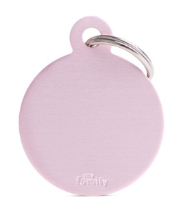 MyFamily Big Aluminium Pink Circle ID Tag