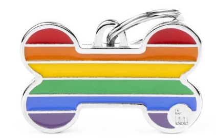 MY FAMILY Rainbow Bone Large ID Tag