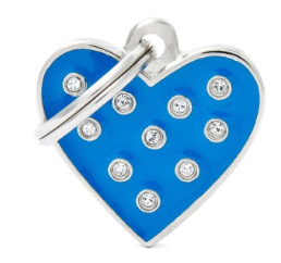MyFamily Blue Heart Strass ID Tag