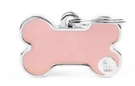 MyFamily Basic Handmade Small Pink Bone ID Tag