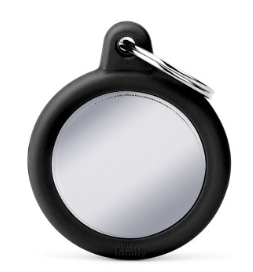 MyFamily Hushtag Circle Chrome Plated Brass Black Rubber