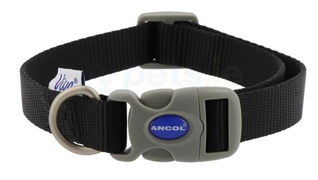 Ancol Viva Black Adjustable Dog Collar