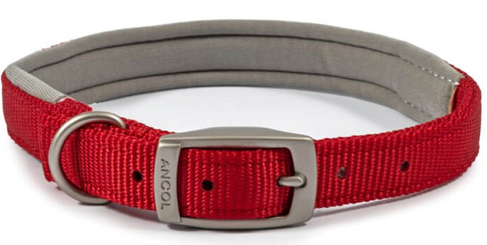 Ancol Viva Air Cushion Padded Nylon Dog Collar Red