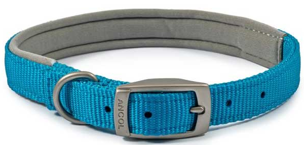 Ancol Viva Air Cushion Padded Nylon Dog Collar Blue