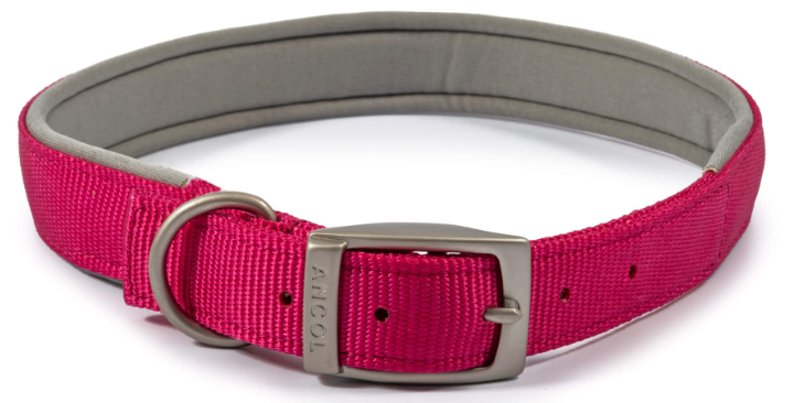 Ancol Viva Air Cushion Padded Nylon Dog Collar Raspberry