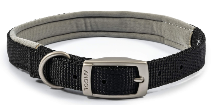 Ancol Viva Air Cushion Padded Nylon Dog Collar Black