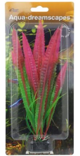 Cheeko Red &amp; Green Java Fern Plastic Plant