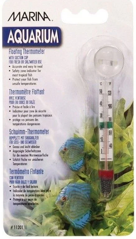 Marina Glass Floating Thermometer With Sucker 4"