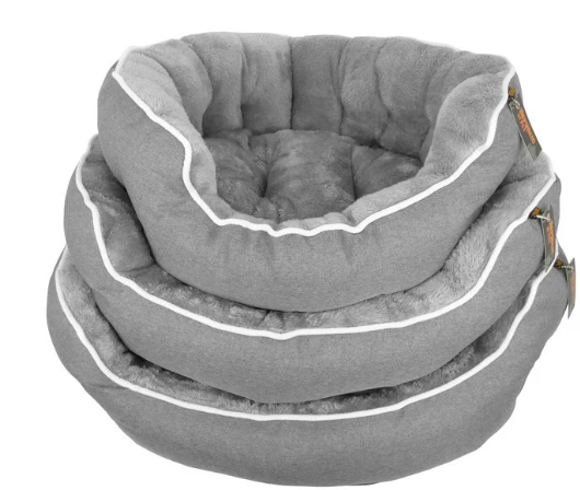 Snuggle Cord Oval Bed Nest Grey