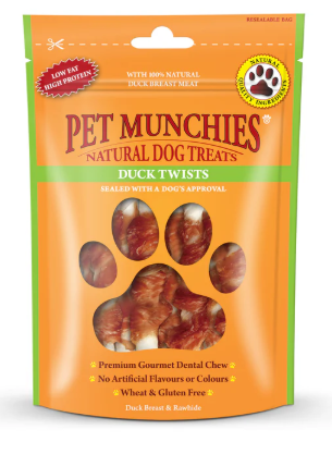 Pet Munchies Duck Twists Dog Treats 80g