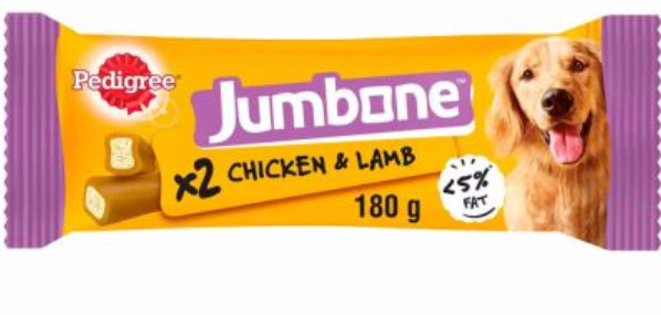 Pedigree Jumbone Medium Dog Treat with Chicken & Lamb, 2 Treats
