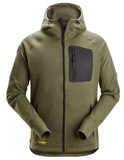 Snickers Fleece Hoodie - Khaki Green/Black