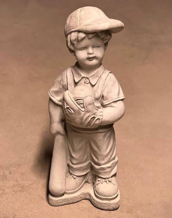Boy Standing with Cap Concrete Garden Ornament - 51cm
