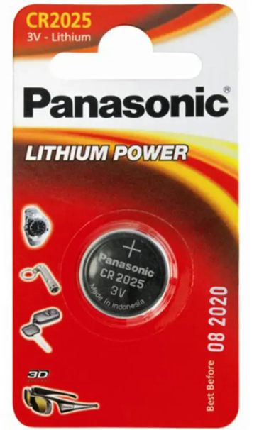 Panasonic CR2025 3.0 Volt Long Lasting Lithium Coin Cell Batteries in Child Resi Panasonic CR2025 3.0 Volt Long Lasting Lithium Coin Cell Batteries in Child Resi