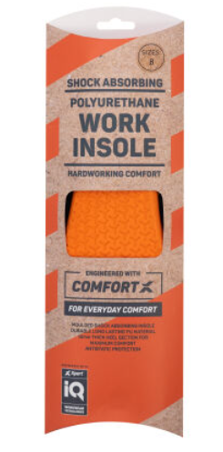 Xpert 40 Shock Absorbing Polyurethane Work Insole - Black
