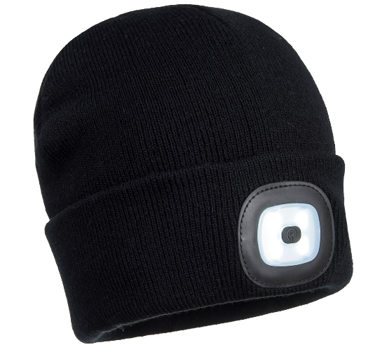 Portwest B029 - Rechargeable LED Beanie Black One Size