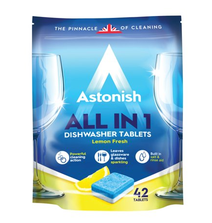Astonish All in 1 Dishwasher Tablets Blue (Pack of 42)