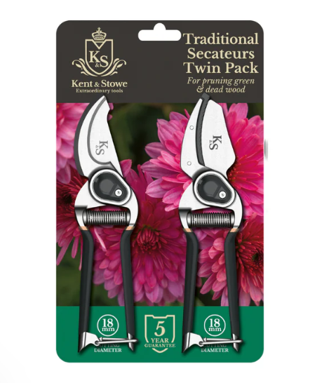 Kent &amp; Stowe Traditional Secateurs Twin Pack