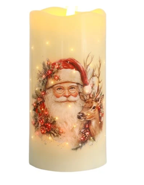 LED Santa Candle 7.5cmx15cm