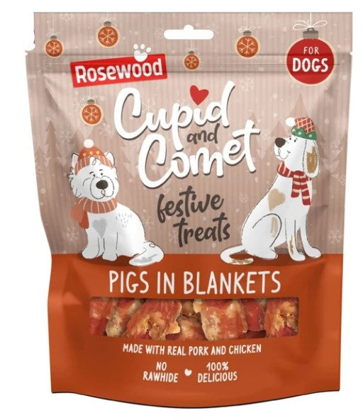 Cupid &amp; Comet Pigs in Blankets - Dog Treats - 320g