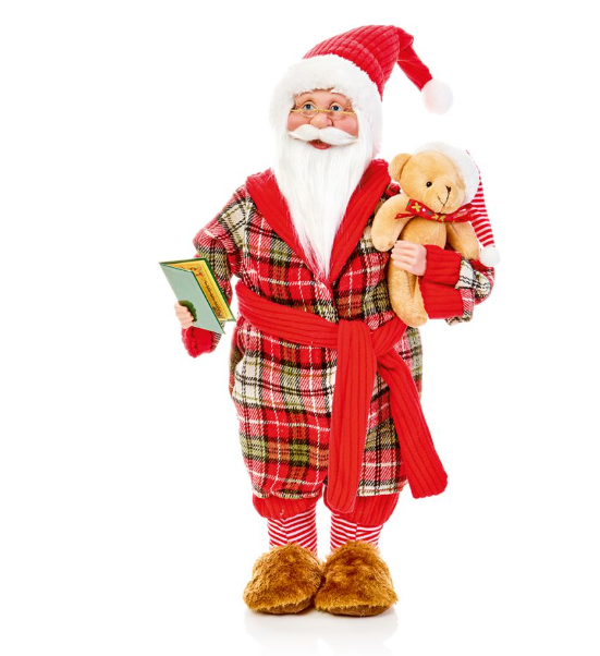 50cm Santa in Pyjamas &amp; Teddy Bear