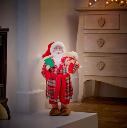 50cm Santa in Pyjamas &amp; Teddy Bear