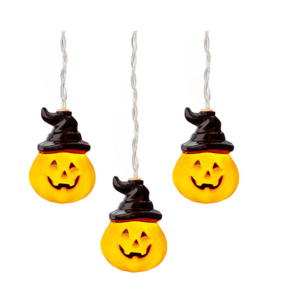 Premier Decorations Battery Operated 10 LED Pumpkin Witches Lights