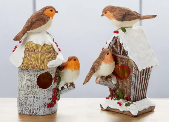 Premier 20cm Robin on Bird House Assorted - One Supplied