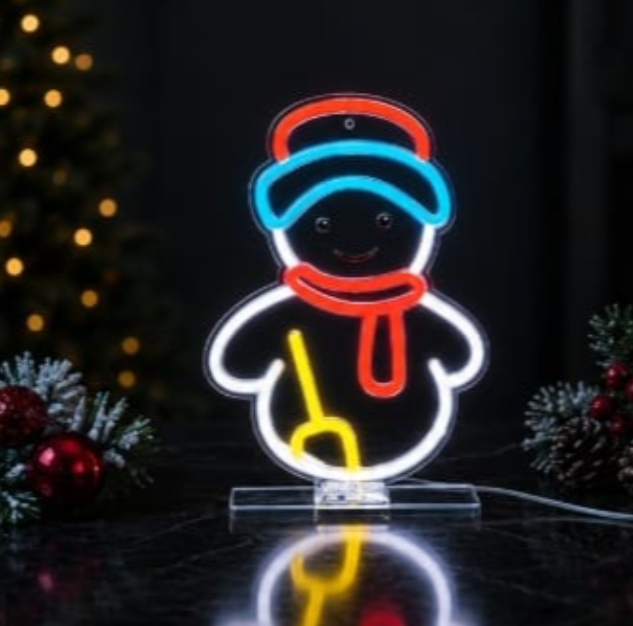 Premier USB Lit Snowman Neon Hanging Sign – 33cm