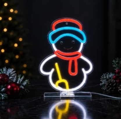 Premier USB Lit Snowman Neon Hanging Sign – 33cm