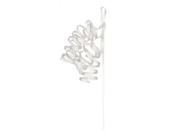 Premier 70cm White Curly Glitter Stem