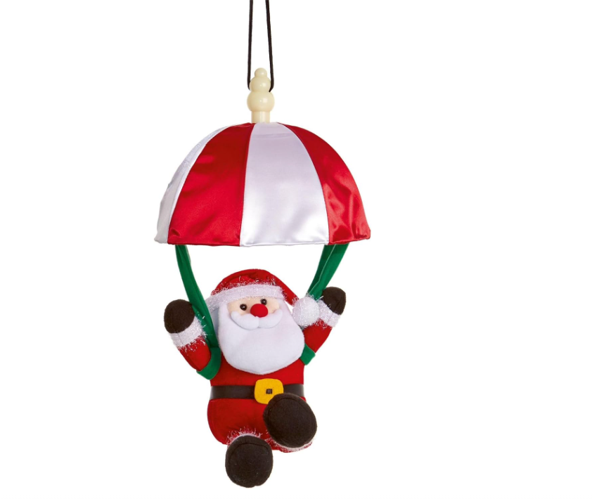 Premier Musical Kicking Leg Parachuting Santa - 40cm